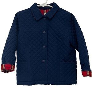 Talbots Kids Blue Quilted Button up Jacket Coat Size 3